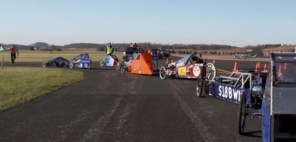 Cars from seven high schools competed in UW-Stout’s annual Supermileage and Electrathon held April 22 at the Menomonie airport.