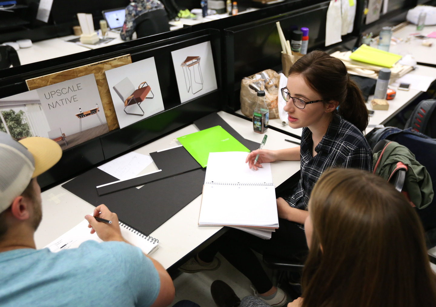 Students of Associate Professor Jennifer Astwood during a Senior Industrial Design lab workday