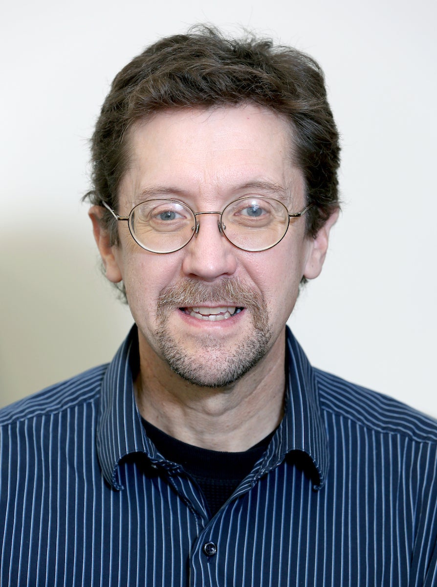 Tim Shiell discussing ethics with students