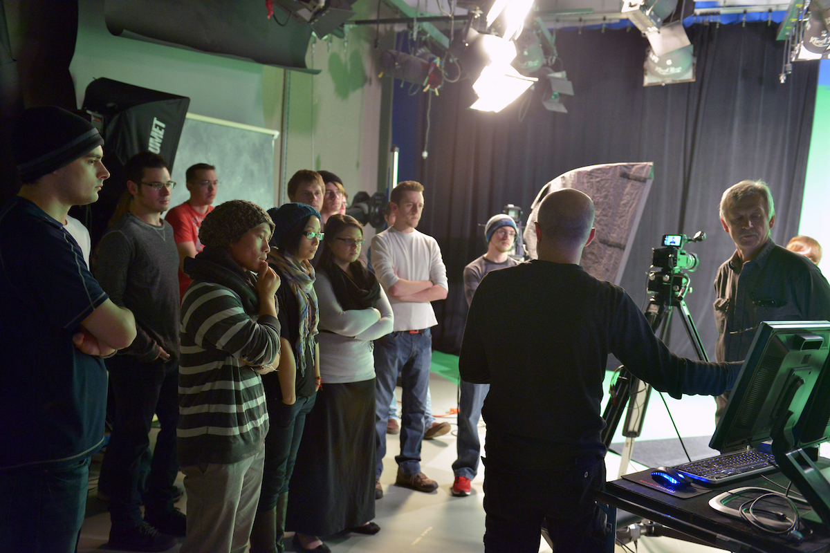 Ed Jakober's green screen demonstration during Digital Cinema Studio class
