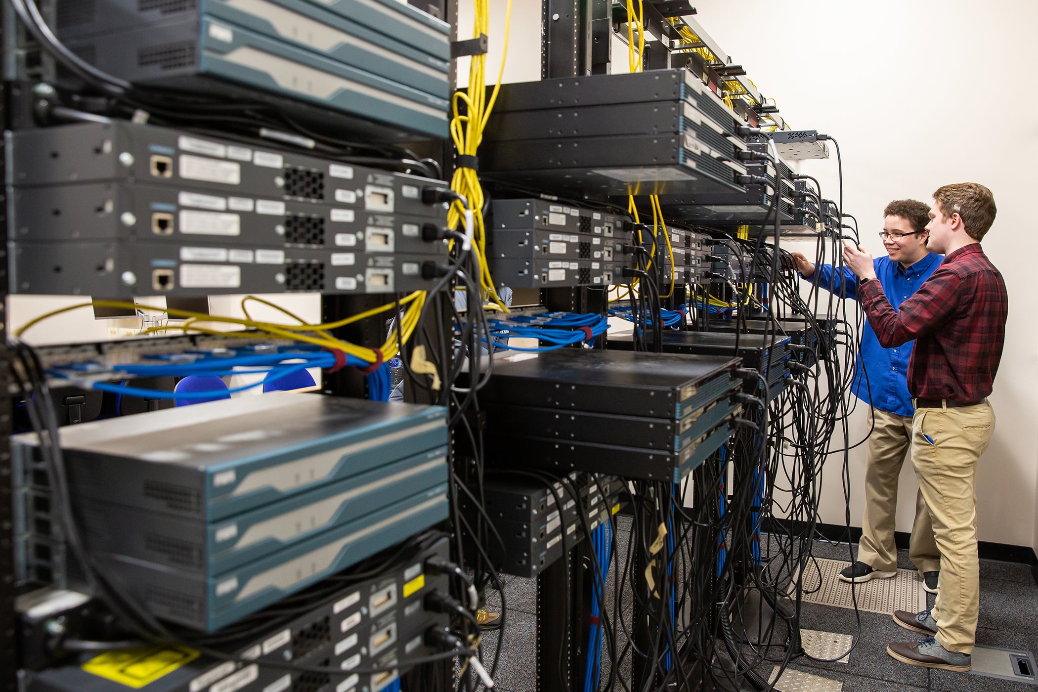 Computer servers and routers are part of the new labs.