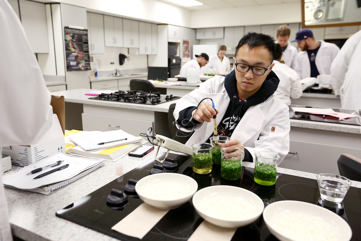 UW-Stout students in the Food Science Lab.