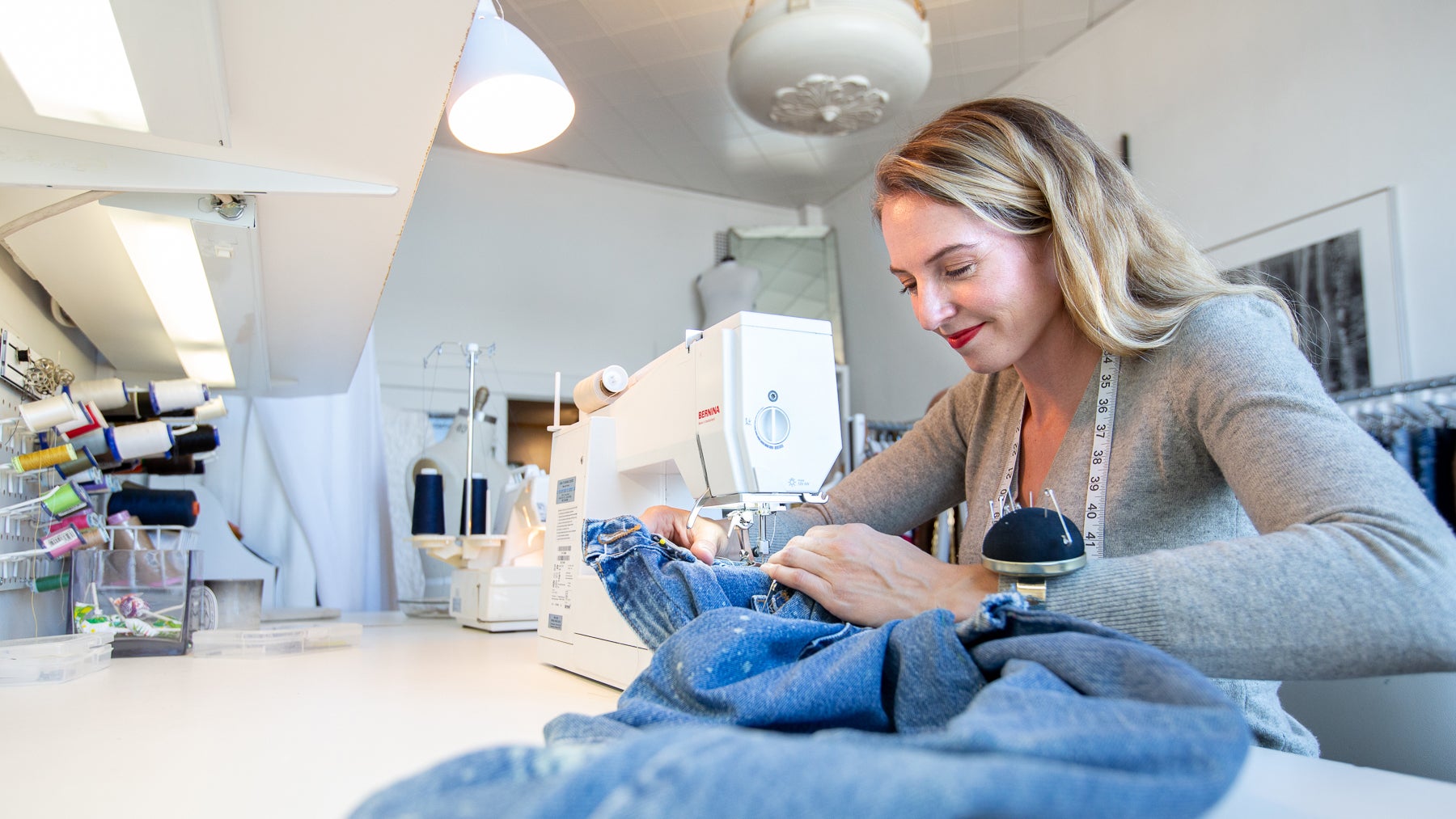 UW-Stout alumna Erin Hogan-Braker has a keen eye for styling and is a savvy businesswoman, owning two businesses. / UW-Stout photos by Chris Cooper