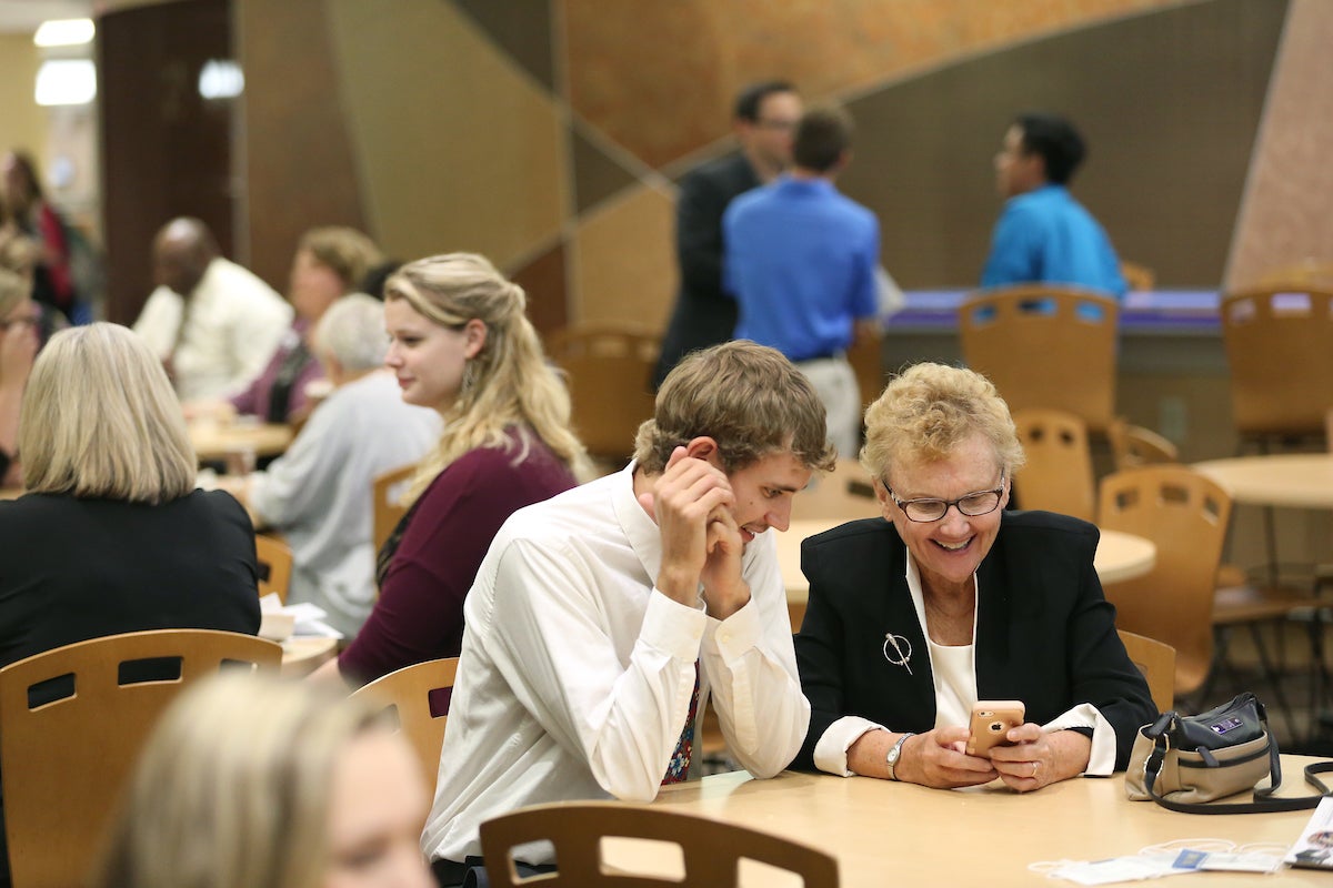 UW-Stout students and sponsors at scholarship reception, September, 2017.