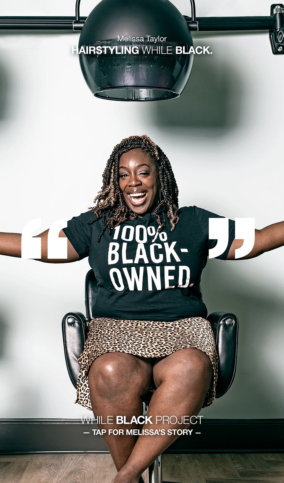 Melissa Taylor, owner of the Beauty Lounge of Minneapolis, is featured in “Hairstyling While Black” at the While Black Project