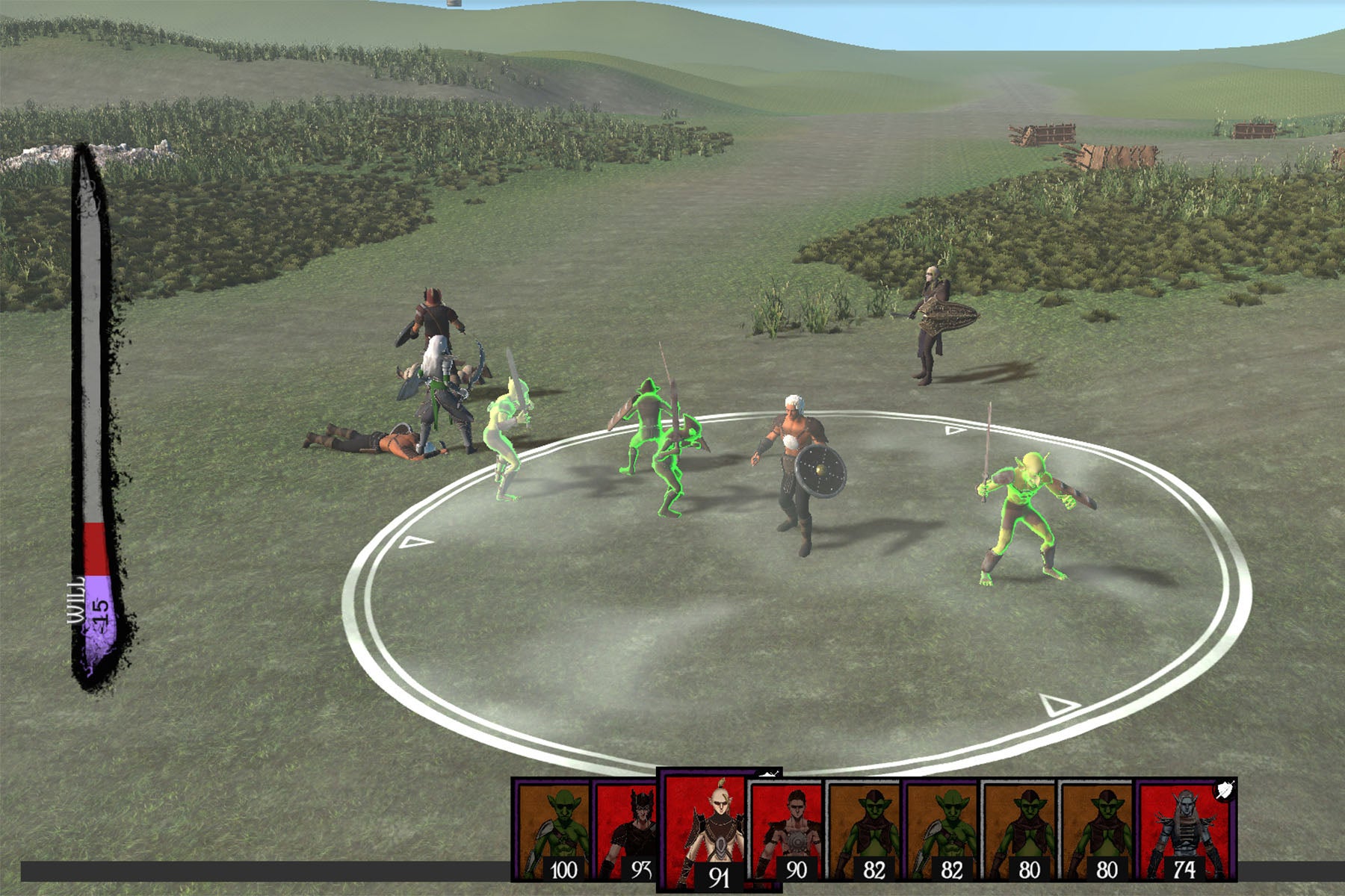 Players battle goblins in Notoris, a video game by Flying General Games.