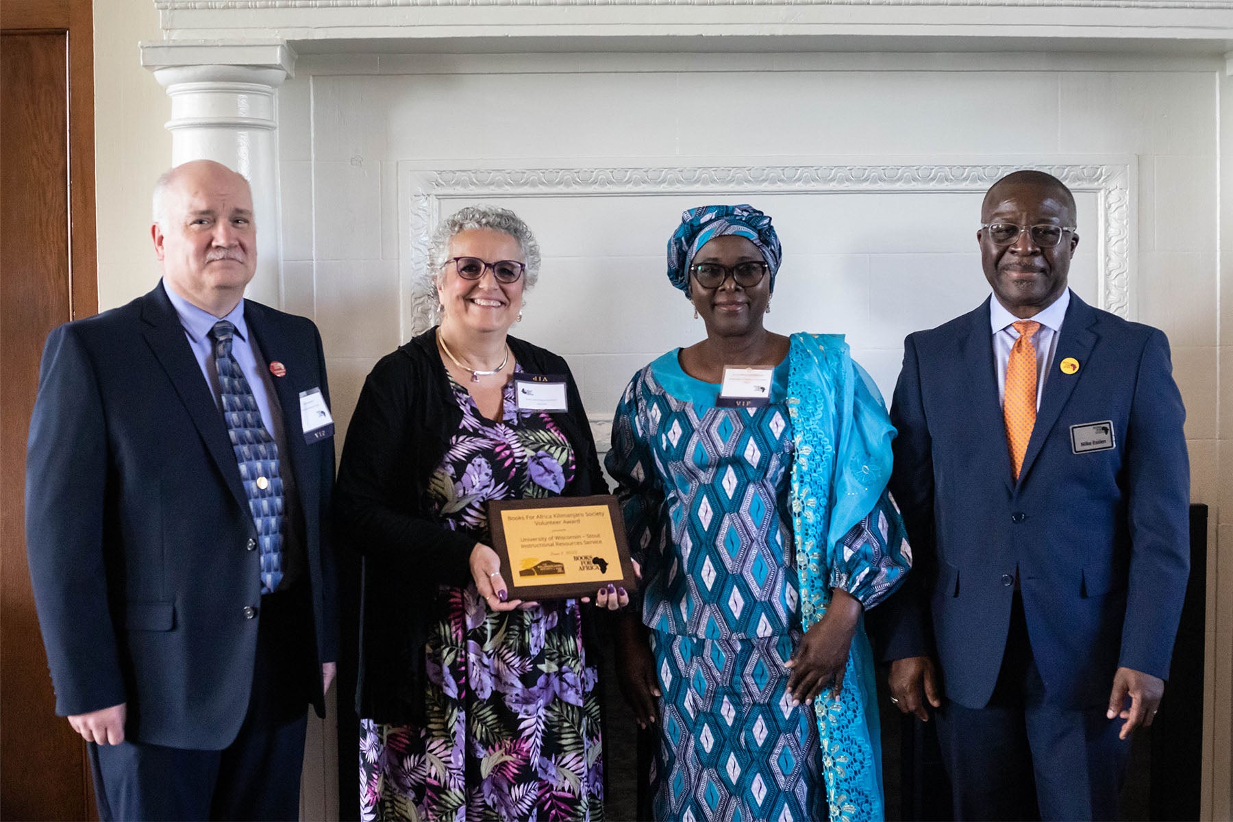 Bob Butterfield, Kim Uetz, Ambassador Mahama and Mike Essien at the award ceremony.