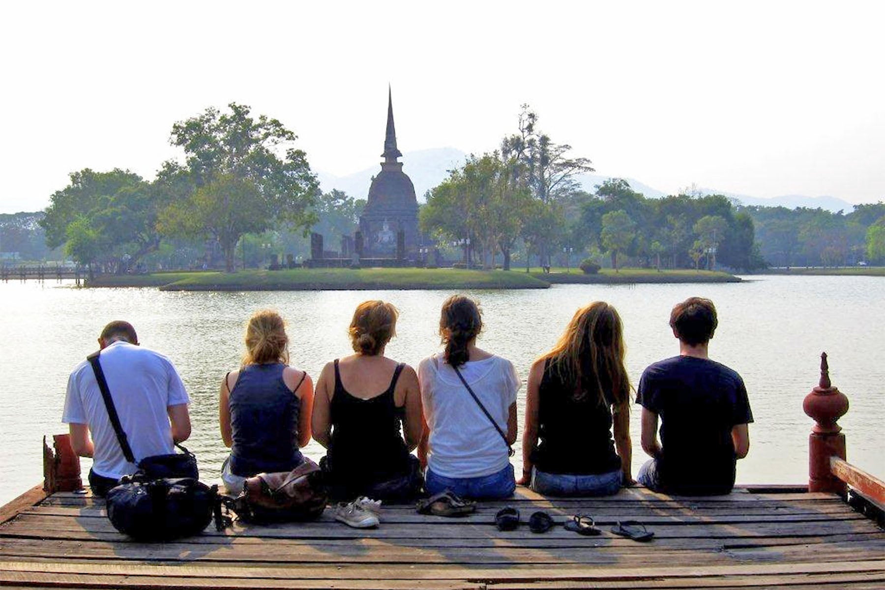 Students visiting a temple in Thailand