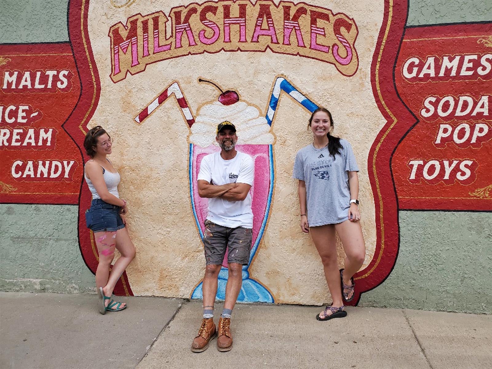 C&J's Candy Store milkshake mural