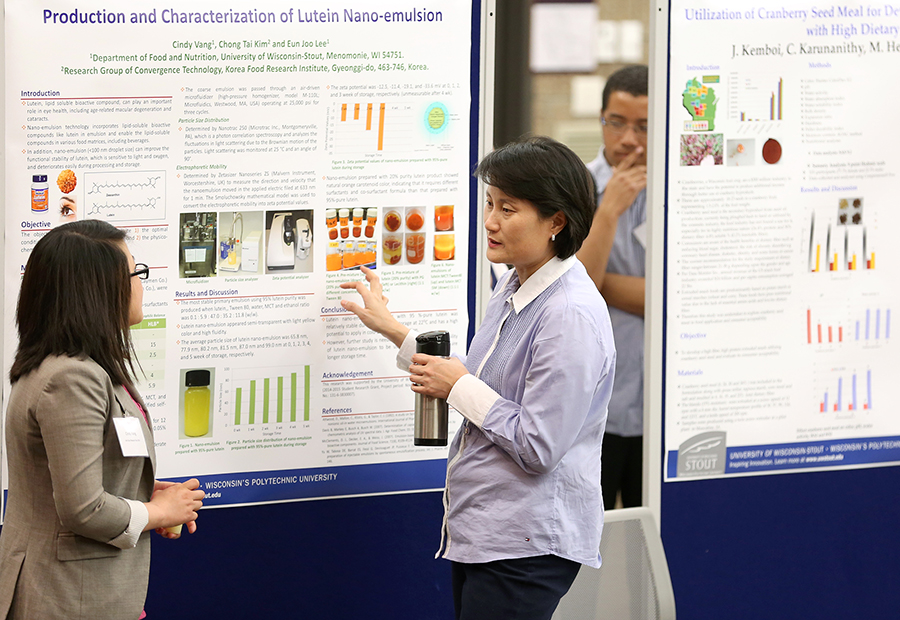 Professor Eun Joo Lee, kinesiology, health, food and nutritional sciences, takes part in Research Day in 2014