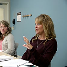 Faculty holding a meeting in the MSC