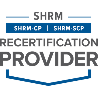 Badge identifying UW-Stout as a SHRM recertification provider