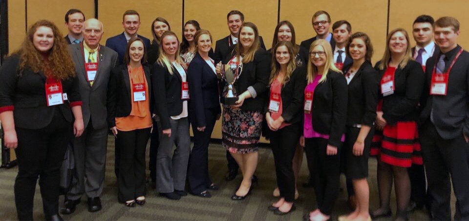 Members of UW-Stout chapter of the Club Managers Association of America who won the Chapter of the Year. Contributed photo.