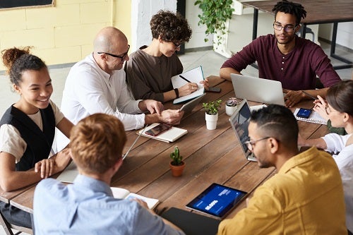 people sitting around a table 