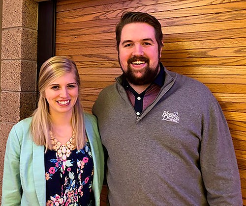 Students Rachael Leystra and Taylor Hakes are this year’s recipients of the Golf Course Owners of Wisconsin Scholarship at UW-Stout.