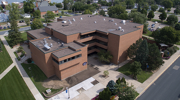 Aerial view of Heritage Hall