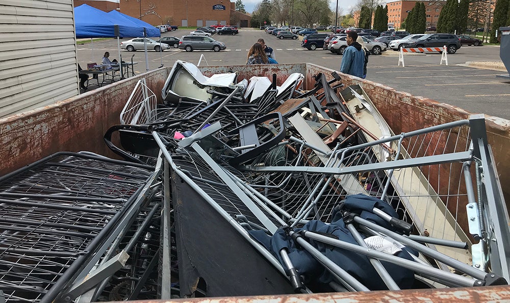 Metal that will be recycled.