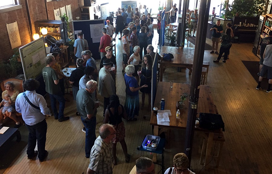 LAKES students share their research at the Raw Deal in Menomonie./UW-Stout photo Pam Powers