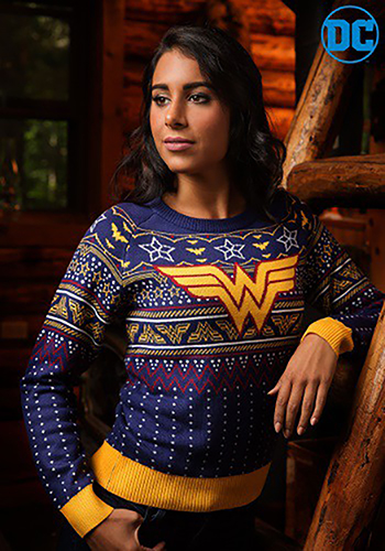 Another of Anderson’s Christmas designs this year is a Wonder Woman sweater.