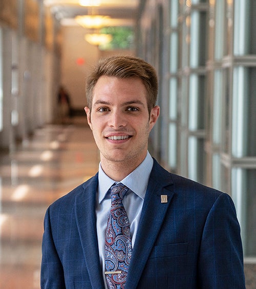 ​​​​​​​Ben Bumgarner, who graduated in May from UW-Stout, works in sales at the Ronald Reagan Building, the second-largest government building in the U.S.