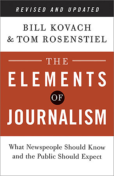 The cover of "The Elements of Journalism"