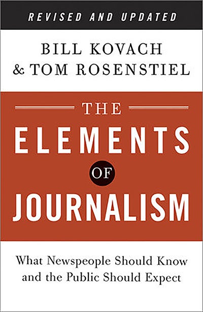 The cover of "The Elements of Journalism"