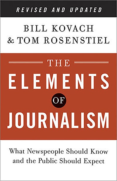 The cover of "The Elements of Journalism"