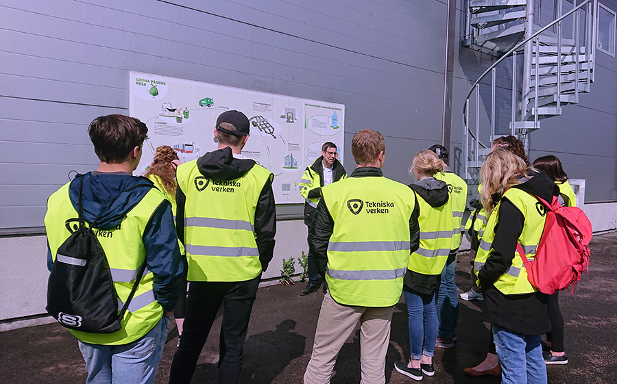 UW-Stout students learn about turning trash into energy at the Tekniska Verken utility company in Linkoping, Sweden, during their study abroad trip last spring.