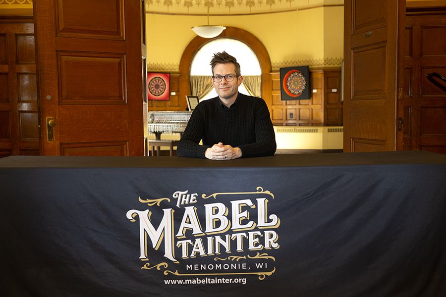 Erik Evensen, a UW-Stout associate professor, has rebranded the Mabel Tainter Center for the Arts with new logos inspired by the history and design of the 130-year-old theater.