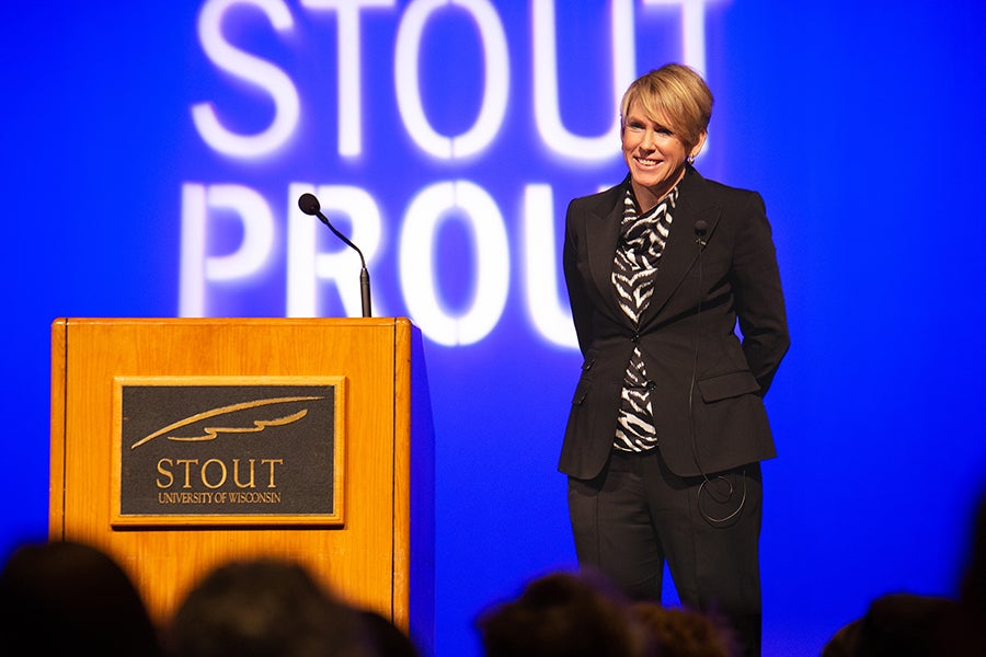 Katherine P. Frank speaks on campus during a candidate forum in early November.