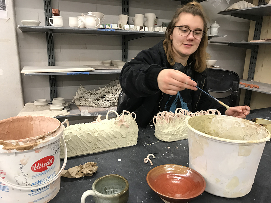 Gordon has received a national fellowship for an experimental ceramics project, on in which her sculptures will disintegrate.