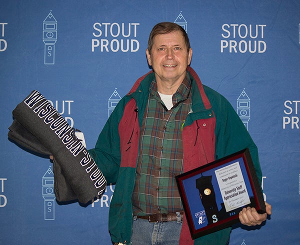 Roger Hepokoski received the University Staff Employee Appreciation Award for November at UW-Stout.