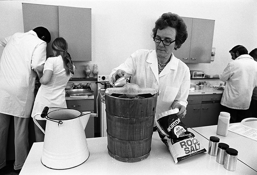 Kemp works on a soybean research project while teaching at UW-Stout.