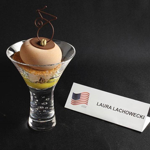 A coffee-flavored ice cream dessert was one of Laura Lachowecki’s creations for the Sigep Pastry Queen competition in Italy.