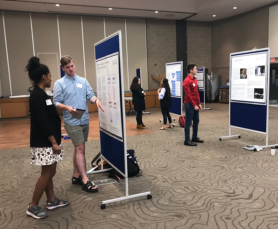 Students from UW-Stout, UW-River Falls and UW-Eau Claire presented research during a McNair Scholars Program event at UW-Stout.