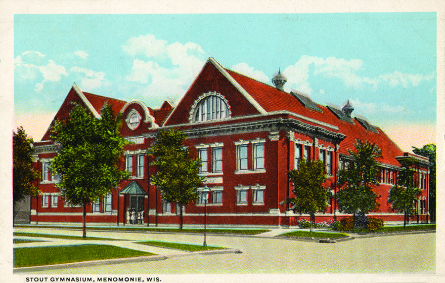 A colorized postcard showed the School of Physical Culture that had a gym, indoor swimming pool and was built by Sen. James H. Stout for $80,000, which is nearly $2.4 million now. Stout wanted to encourage exercise and learning to swim.