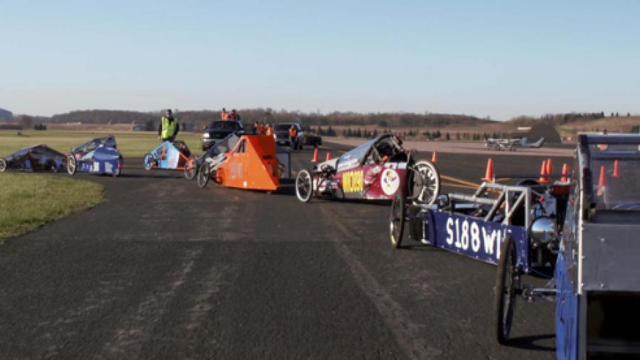 Cars from seven high schools competed in UW-Stout’s annual Supermileage and Electrathon held April 22 at the Menomonie airport.