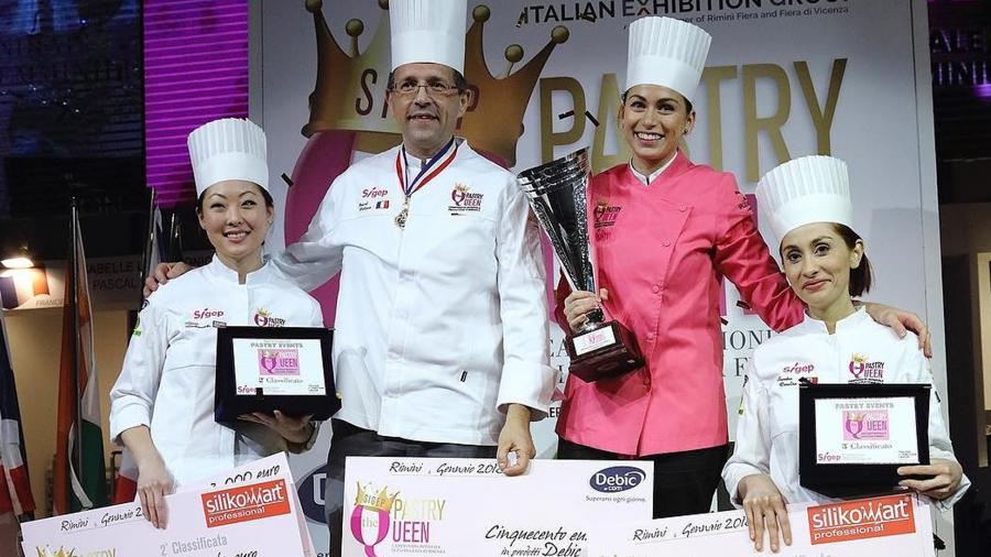 Laura Lachowecki, left, took second place in the Sigep Pastry Queen competition Jan. 22-23 in Rimini, Italy.