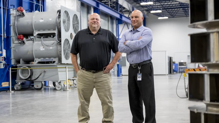 Greenheck Jeff Lamer, left, and Mark Belke are among 80 UW-Stout alumni who work at Greenheck.
