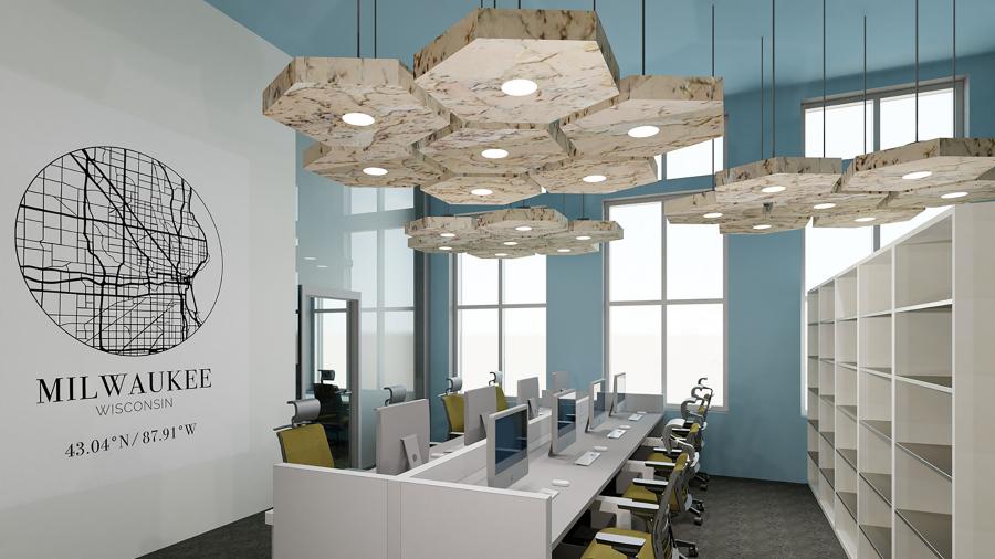 Michaela Cook’s concept design of a library for teenagers won an industry-sponsored contest at UW-Stout in 2020.