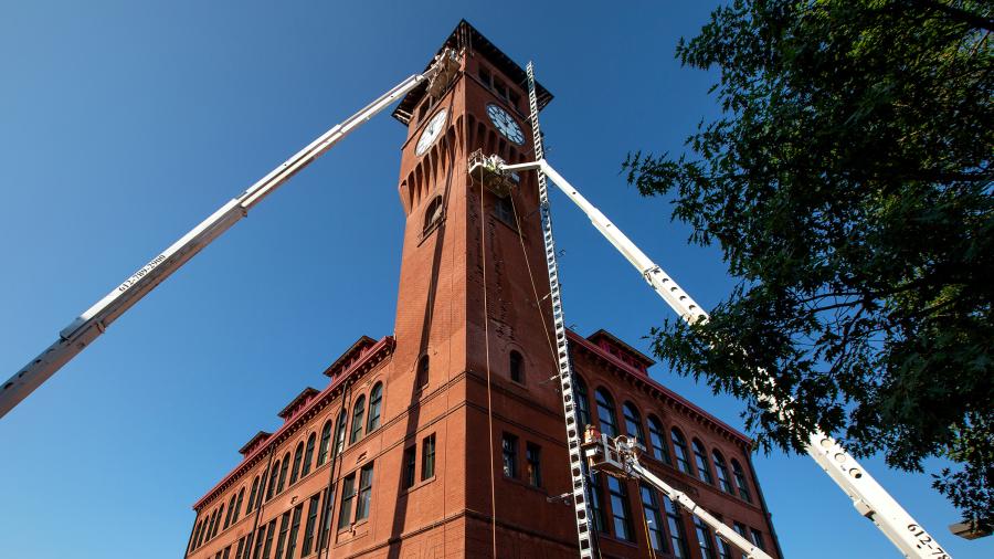 Work on the Clock Tower was part of the Bowman Hall renovation project from 2018 to 2020.