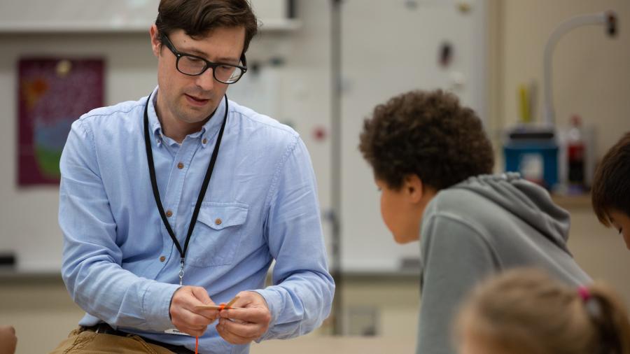 Jonny Wheeler, left, has a degree in art education, one of seven undergraduate art programs in UW-Stout’s School of Education.