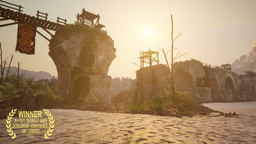 The digital art “After Arcadia” created by UW-Stout Professor Andrew Williams won the juried art contest at the M+DEV Midwest Game Developers conference in Madison.