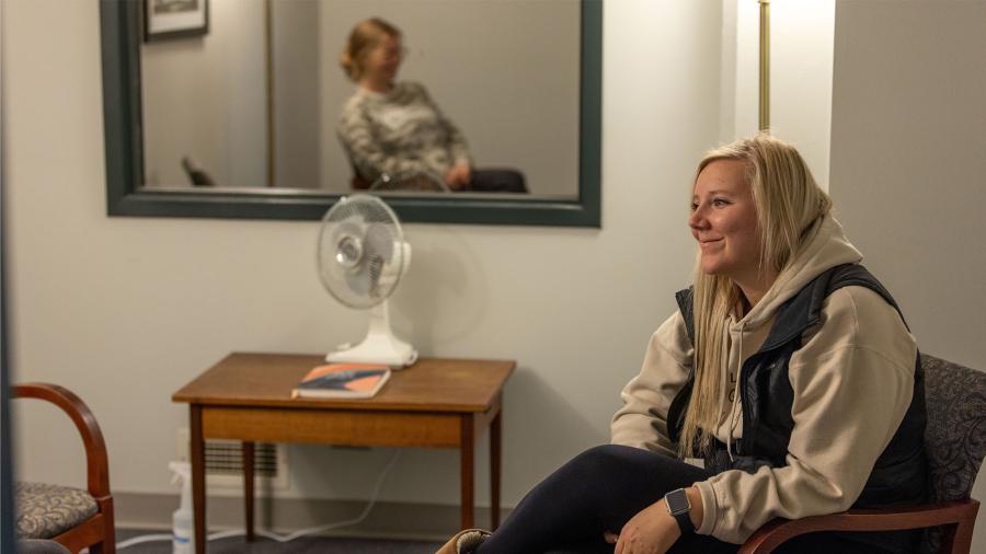 Counseling Lab, students Alexandra Lee and Kaitlyn Eyerly