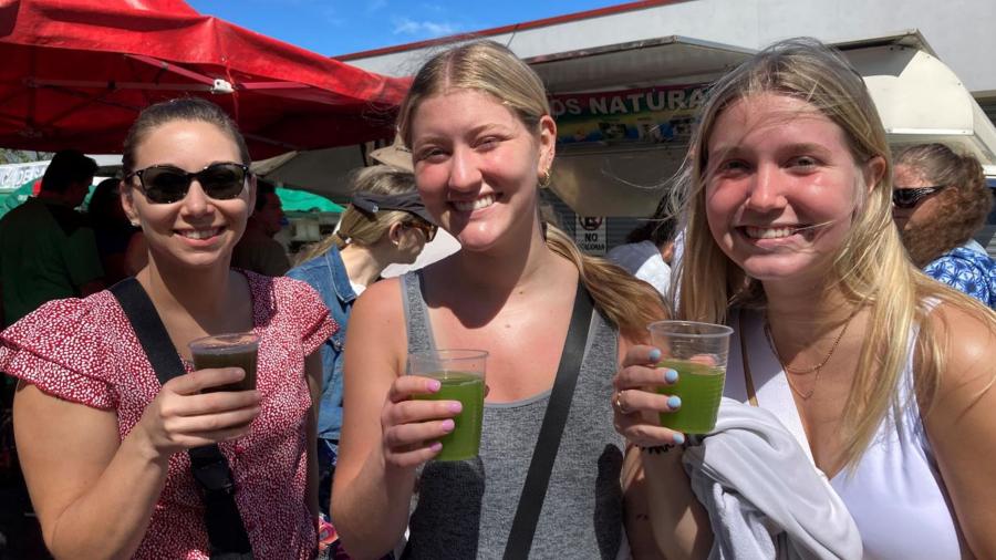 Amanda Carey, Kailey Swarts and Lauren Ek at Santa Ana Farmers Market
