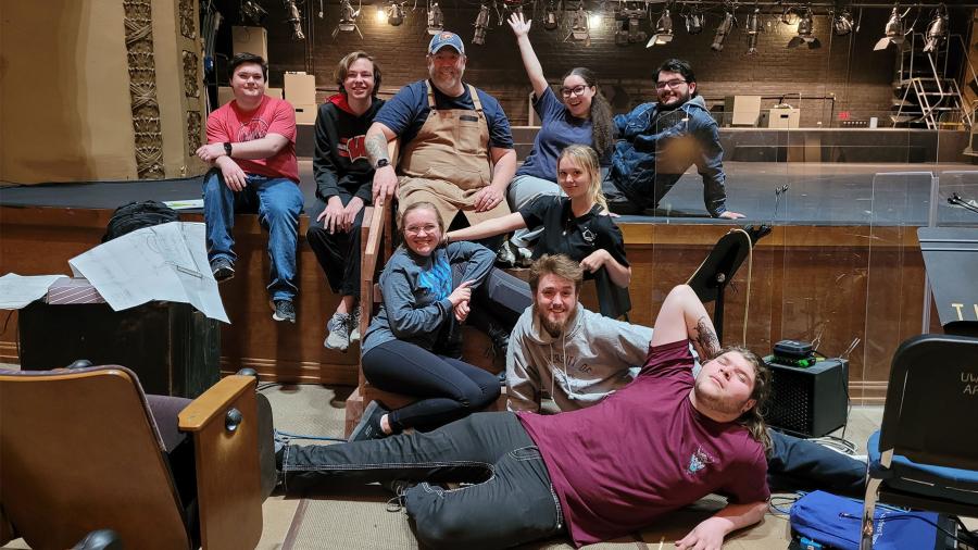 Director Audric Buhr, with cast and crew members of Be More Chill