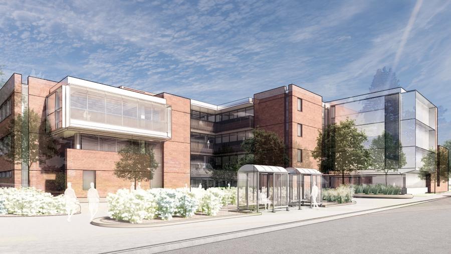 A renovated Heritage Hall at UW-Stout would feature new entrances on both sides of the building along with updated classrooms, labs and mechanical systems.