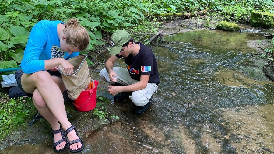 LAKES 2023 students taking field samples
