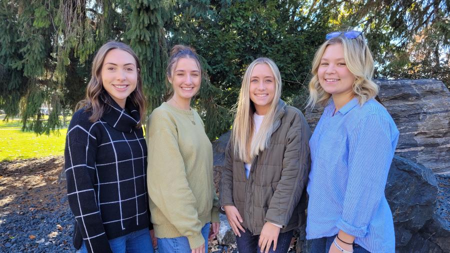 Interior design students Meghan, Jaid, Sidney and Riley
