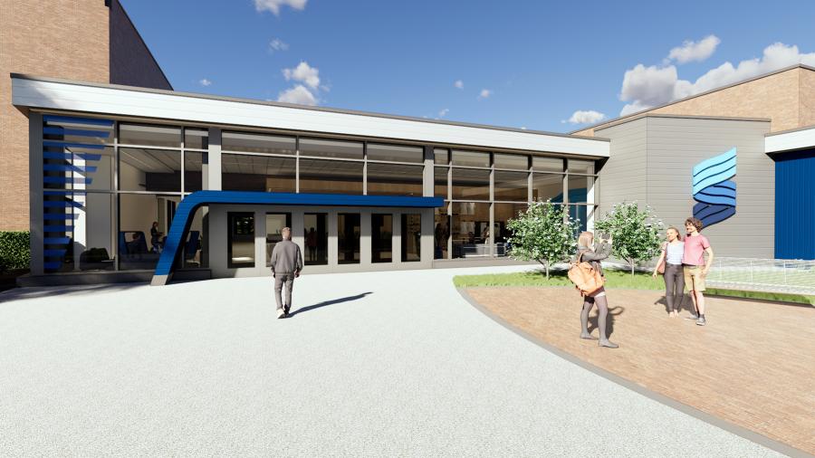 A new west entrance and gathering space will be built at UW-Stout’s Recreation Complex, thanks to a $5 million gift.